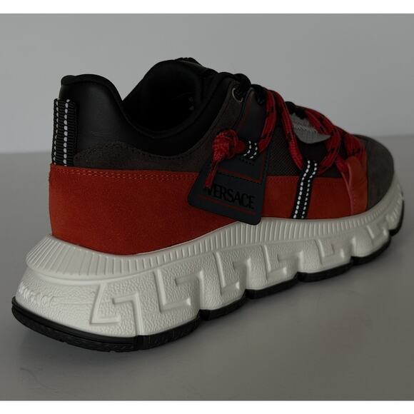 Versace Men\'s Greca Sneakers Red/Gray 7 US (40 Euro) IT 1021490 NIB main image 11